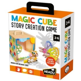 Set creativ Cub din lemn creeaza povesti magice 3-6 ani